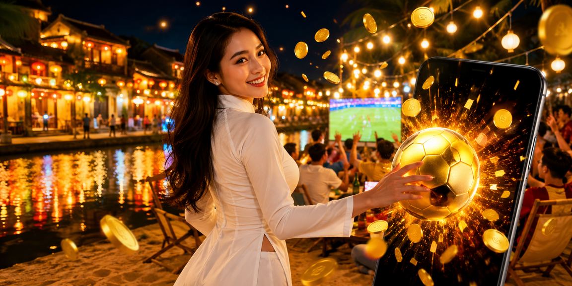 Cá cược bóng đá tại Hội An với trang phục áo dài truyền thống Việt Nam